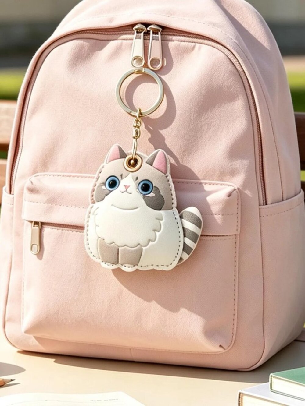 Ragdoll Kitten Faux Leather Bag Charm